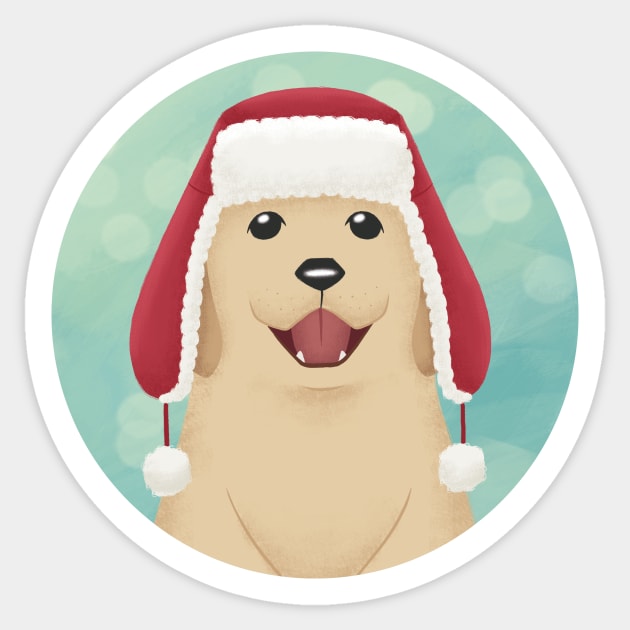 Winter Golden Retriever Sticker by AmalteaOlenska